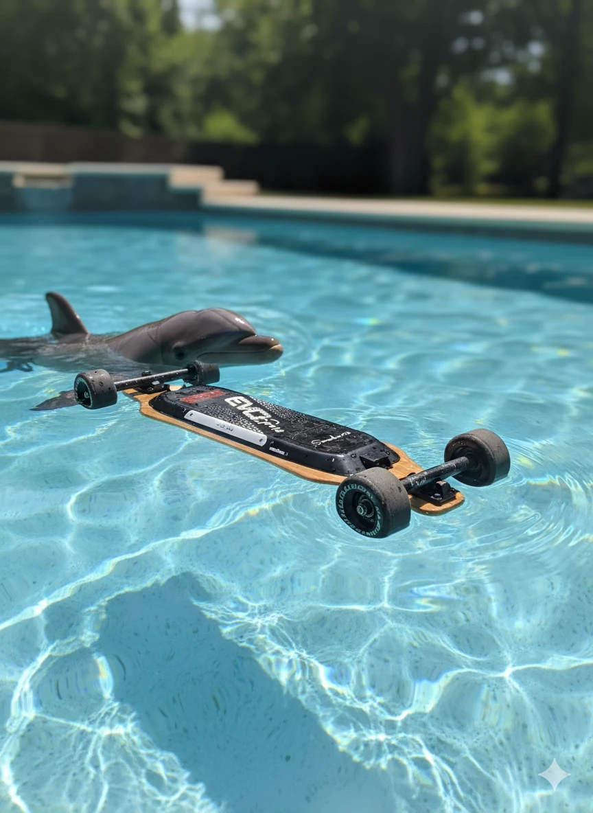 E-skate Evo Spirit dans une piscine