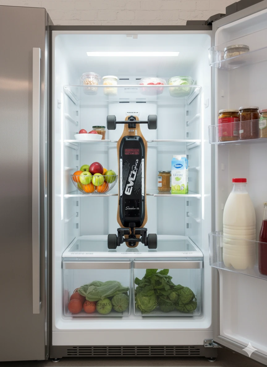E-skate Evo Spirit dans un frigo